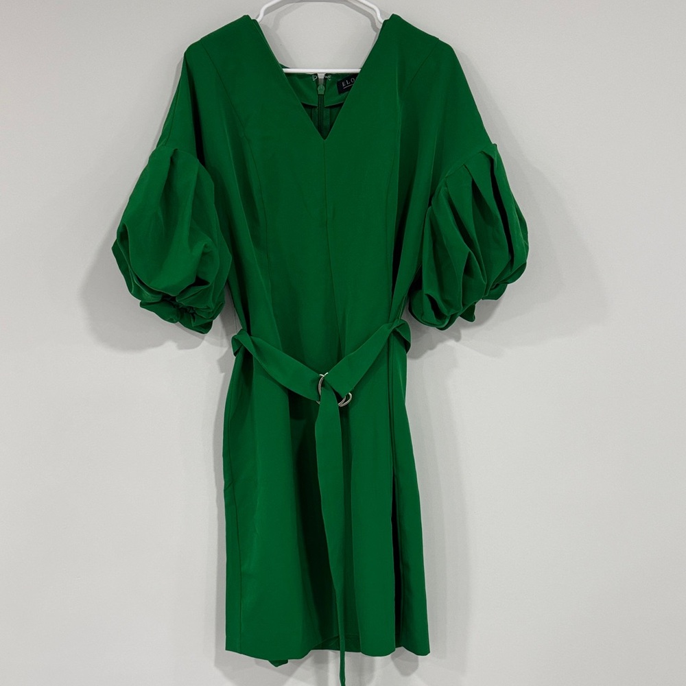 Eloquii Emerald Long Sleeve Dress with Belt (never worn)
